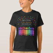 Crayons Stars farbenfrohe Willkommenslehrerin im K T-Shirt (Vorderseite)