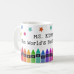 Crayons & Stars Weltbeste Lehrerbewertung Kaffeetasse