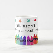 Crayons & Stars Weltbeste Lehrerbewertung Kaffeetasse (Mittel)