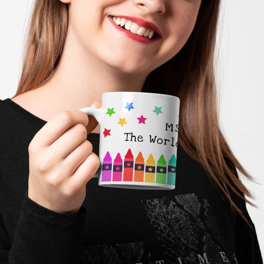 Crayons & Stars Weltbeste Lehrerbewertung Kaffeetasse