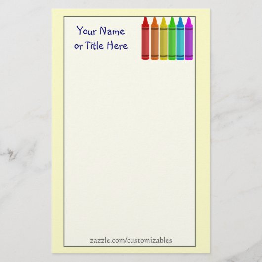 Crayons Stationery Briefpapier (Vorderseite)