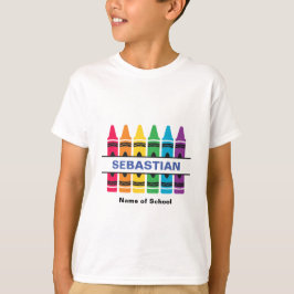 "Crayons" Student & School Name Custom T - Shirt