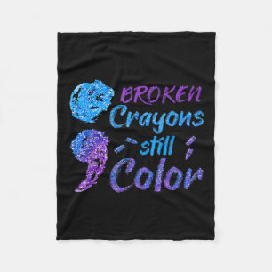 Crayons Suicide Awareness Monatsunterstützung Fleecedecke