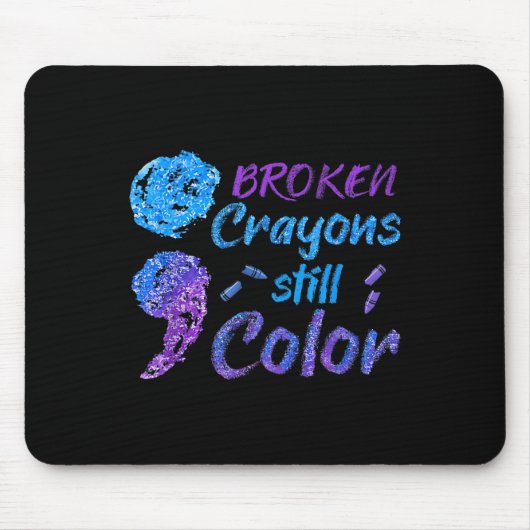 Crayons Suicide Awareness Monatsunterstützung Mousepad (Vorne)