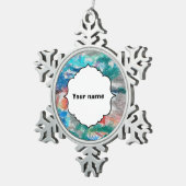 Crayons-Textur Schneeflocken Zinn-Ornament (Rechts)