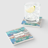 Crayons-Textur Steinuntersetzer (Seitenansicht)