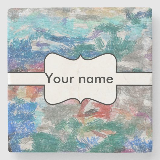 Crayons-Textur Steinuntersetzer (Vorderseite)