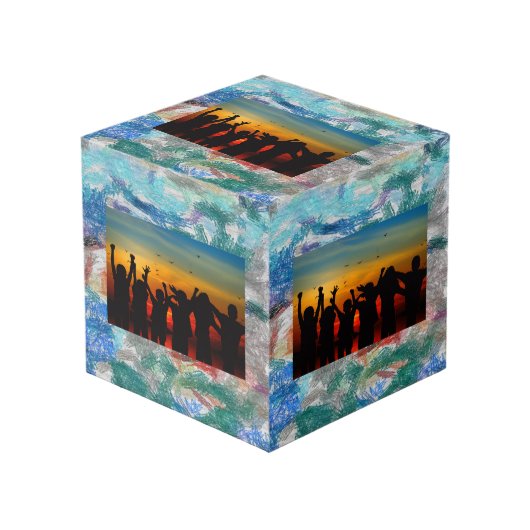 Crayons-Textur Würfel (Vorderseite Schrägansicht)