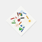 Crayons Zeichnete eine farbenfrohe Welt Serviette (Ecke)