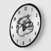 Crazed Bulldog Wall Clock Black Numbers Große Wanduhr (Winkel)