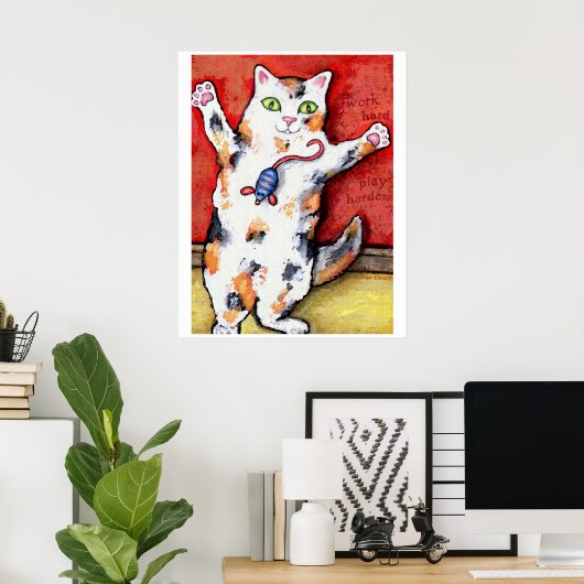 Crazed Calico Art Print Poster (Heimbüro)
