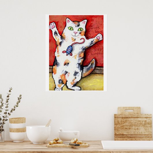Crazed Calico Art Print Poster (Küche)
