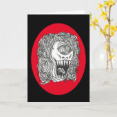 Crazed Cyclops Woman Geburtstagskarte Karte (Gelbe Blume)