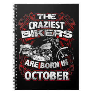 Craziest Biker sind Geboren im Oktober Motorrad Lo Notizblock