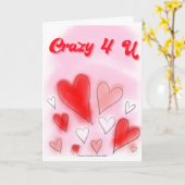 Crazy 4 U Valentine's Day Card Karte (Gelbe Blume)