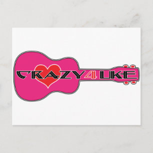 Crazy 4 Uke Postkarte