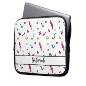 Crazy 80er - Muster Laptopschutzhülle (Vorderseite Links)