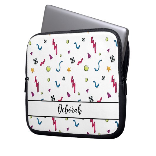 Crazy 80er - Muster Laptopschutzhülle (Vorderseite Links)