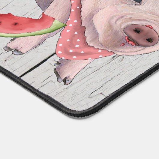 Crazy About Farm - Baby Pigs & Watermelon Schreibtischunterlage (Ecke)