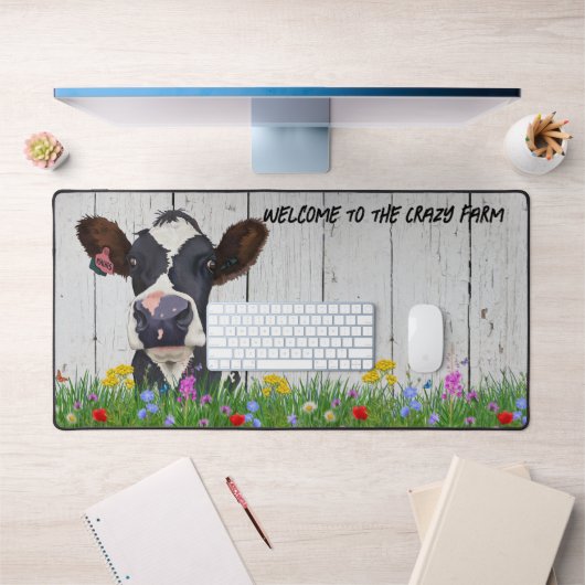 Crazy About Farm Desk Mat - Niedliche Holstein Kuh Schreibtischunterlage (Büro 1)
