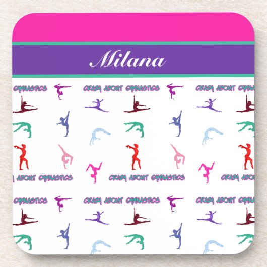 Crazy About Gymnastics Getränkeuntersetzer (Vorderseite)