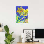 Crazy Abstrakt Daffodin Spring Garden Art Poster (Heimbüro)