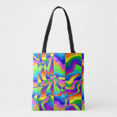 Crazy Abstrakt Rainbow Neon Tasche (Vorderseite)