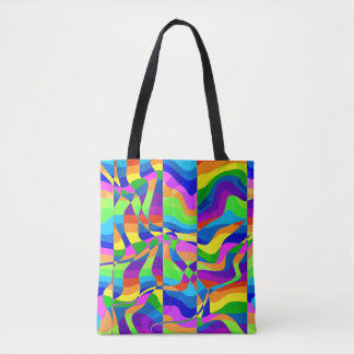 Crazy Abstrakt Rainbow Neon Tasche