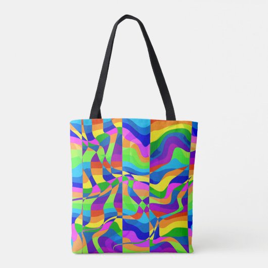 Crazy Abstrakt Rainbow Neon Tasche (Rückseite)