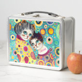 Crazy Abstrakte Coole Katzen Metall Brotdose (Beispiel)