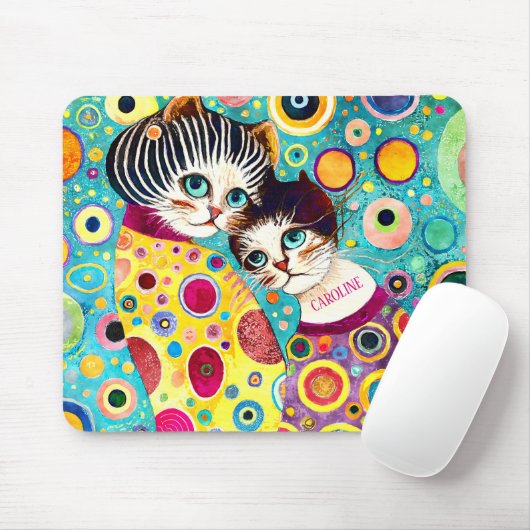 Crazy Abstrakte Coole Katzen Mousepad (Mit Mouse)