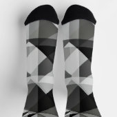 Crazy Abstrakte Raute Socken in Schwarz und Grau (Oben)