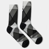 Crazy Abstrakte Raute Socken in Schwarz und Grau (Rechts)