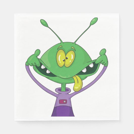 Crazy Alien Paper Napkins Serviette (Vorderseite)