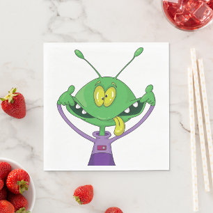 Crazy Alien Paper Napkins Serviette