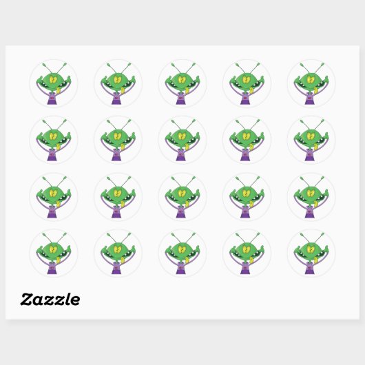 Crazy Alien Stickers (Blatt)
