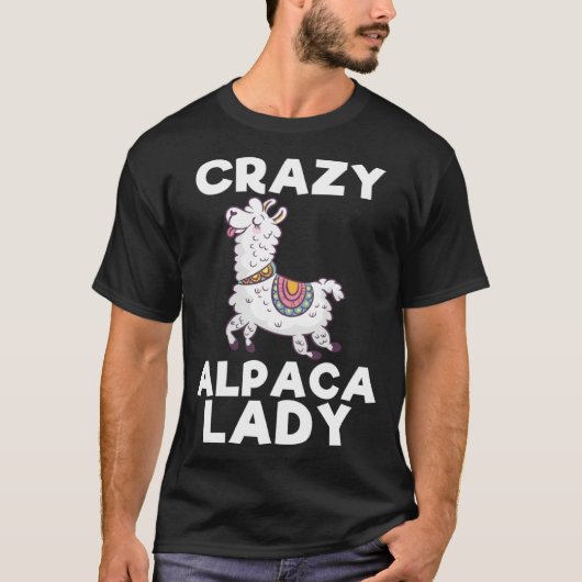 Crazy Alpaca Lady Animal T-Shirt (Vorderseite)