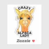 Crazy Alpaca Lady Rustic Custom Vinyl Cut Sticker (Blatt)