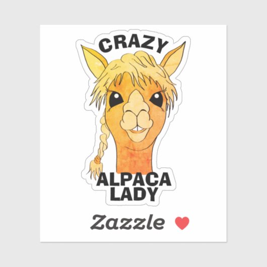 Crazy Alpaca Lady Rustic Custom Vinyl Cut Sticker (Blatt)