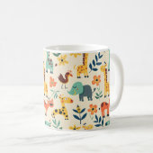 Crazy Animals farbenfrohe Muster Kaffeetasse (VorderseiteRechts)