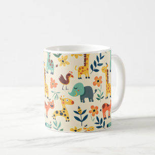 Crazy Animals farbenfrohe Muster Kaffeetasse