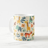 Crazy Animals farbenfrohe Muster Kaffeetasse (Vorderseite Links)