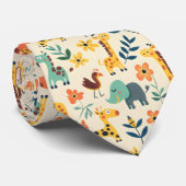 Crazy Animals farbenfrohe Muster Krawatte (Gerollt)