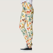 Crazy Animals farbenfrohe Muster Leggings (Links)