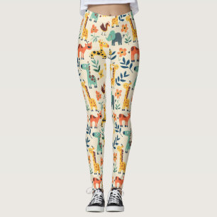 Crazy Animals farbenfrohe Muster Leggings