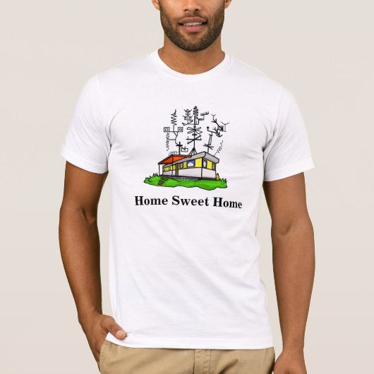 Crazy Antenna Mobile Zuhause Ham Radio T - Shirt # (Vorderseite)