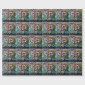 Crazy Art Horror Skull Graffiti Geschenkpapier (Flach)