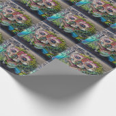 Crazy Art Horror Skull Graffiti Geschenkpapier (Ecke)