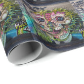 Crazy Art Horror Skull Graffiti Geschenkpapier (Rolleneckpunkt)