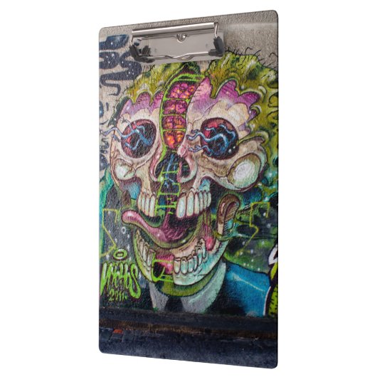 Crazy Art Horror Skull Graffiti Klemmbrett (Links)